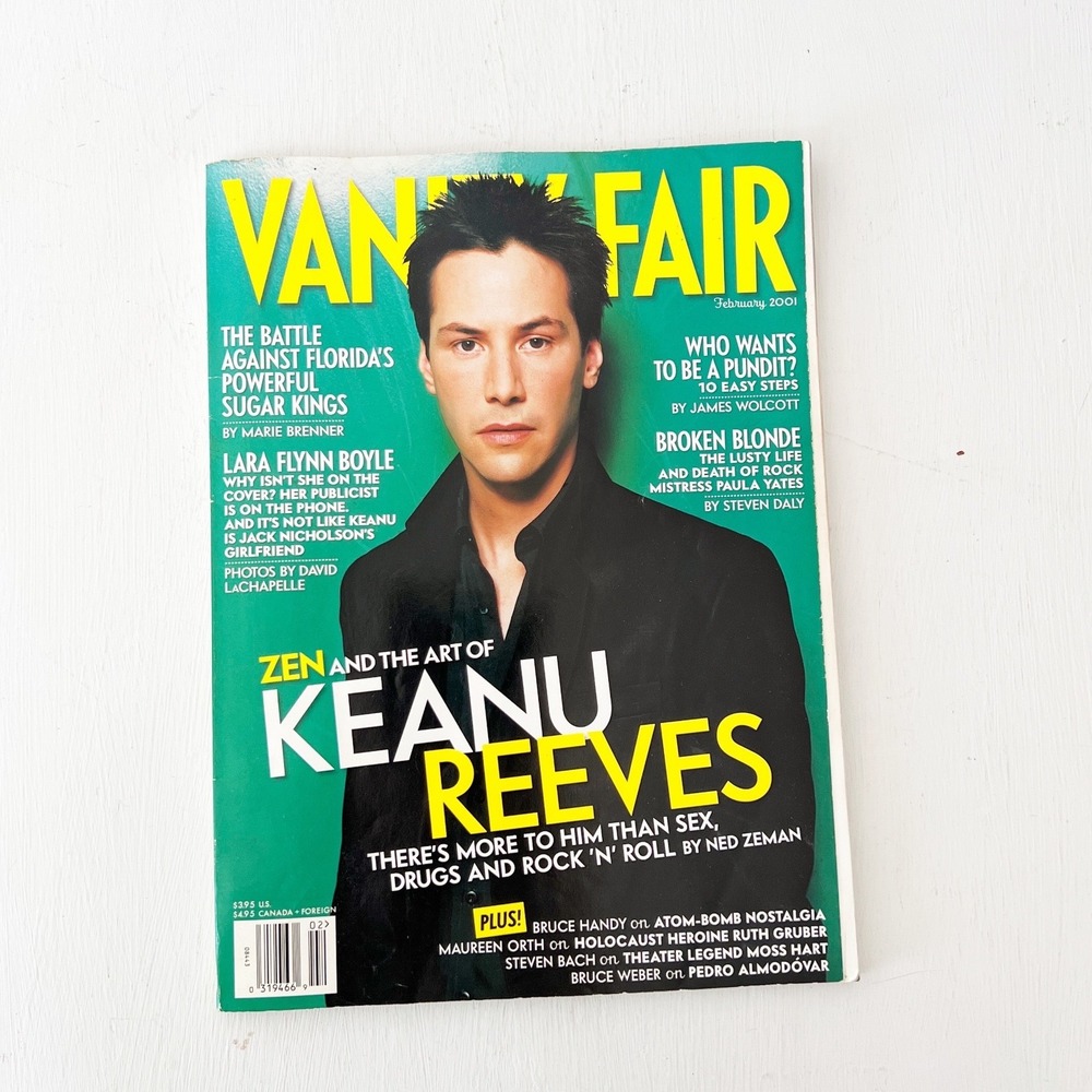 Vanity Fair Magazine February 2001 Keanu Reeves Analog Retro Y2K Vintage 00s